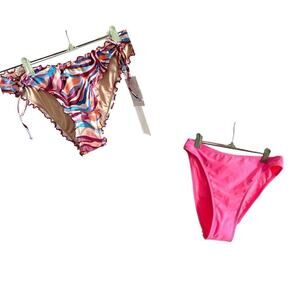 NWT Bundle Lot Cheeky Swim Bikini Bottoms Shade & Shore Exhilaration - Sz Large
